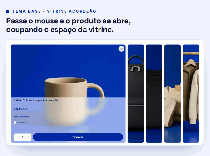 Demonstração animada da vitrine acordeão — Net Agência