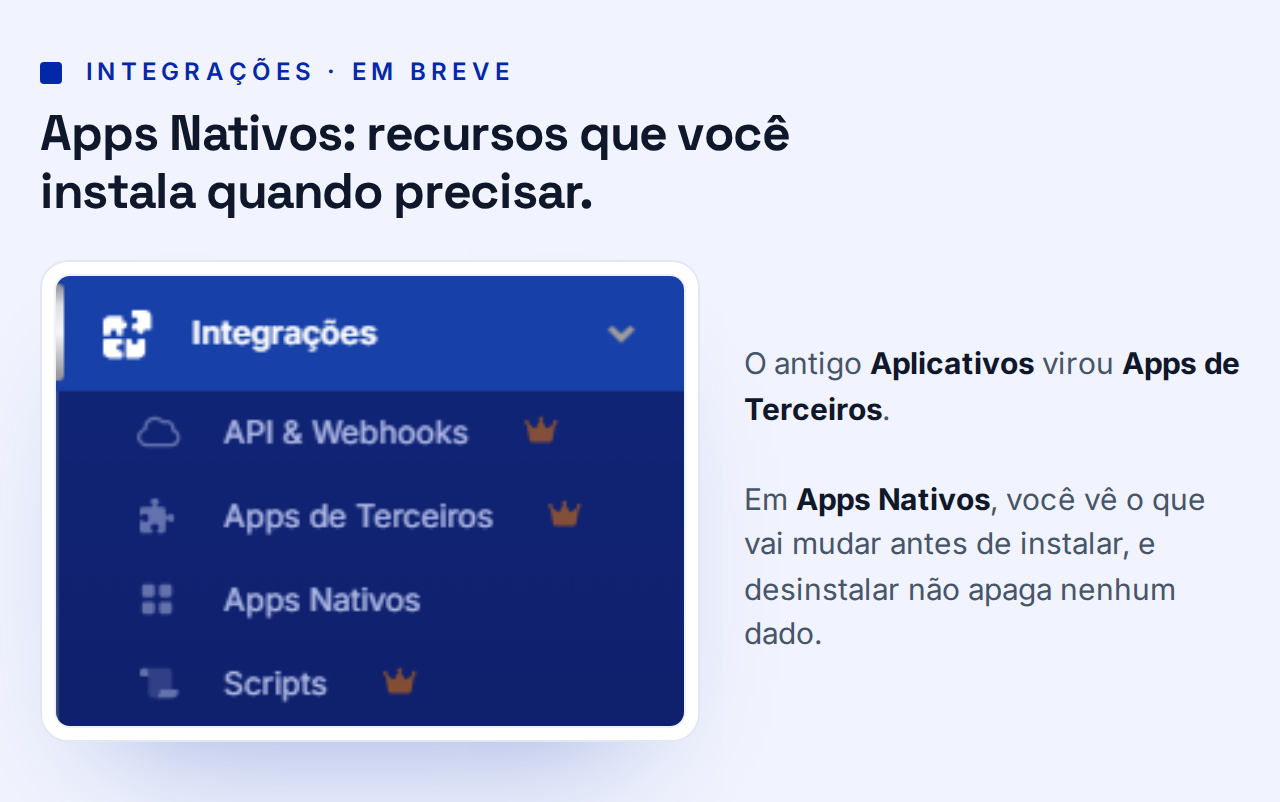 Nova área de Apps Nativos — Net Agência
